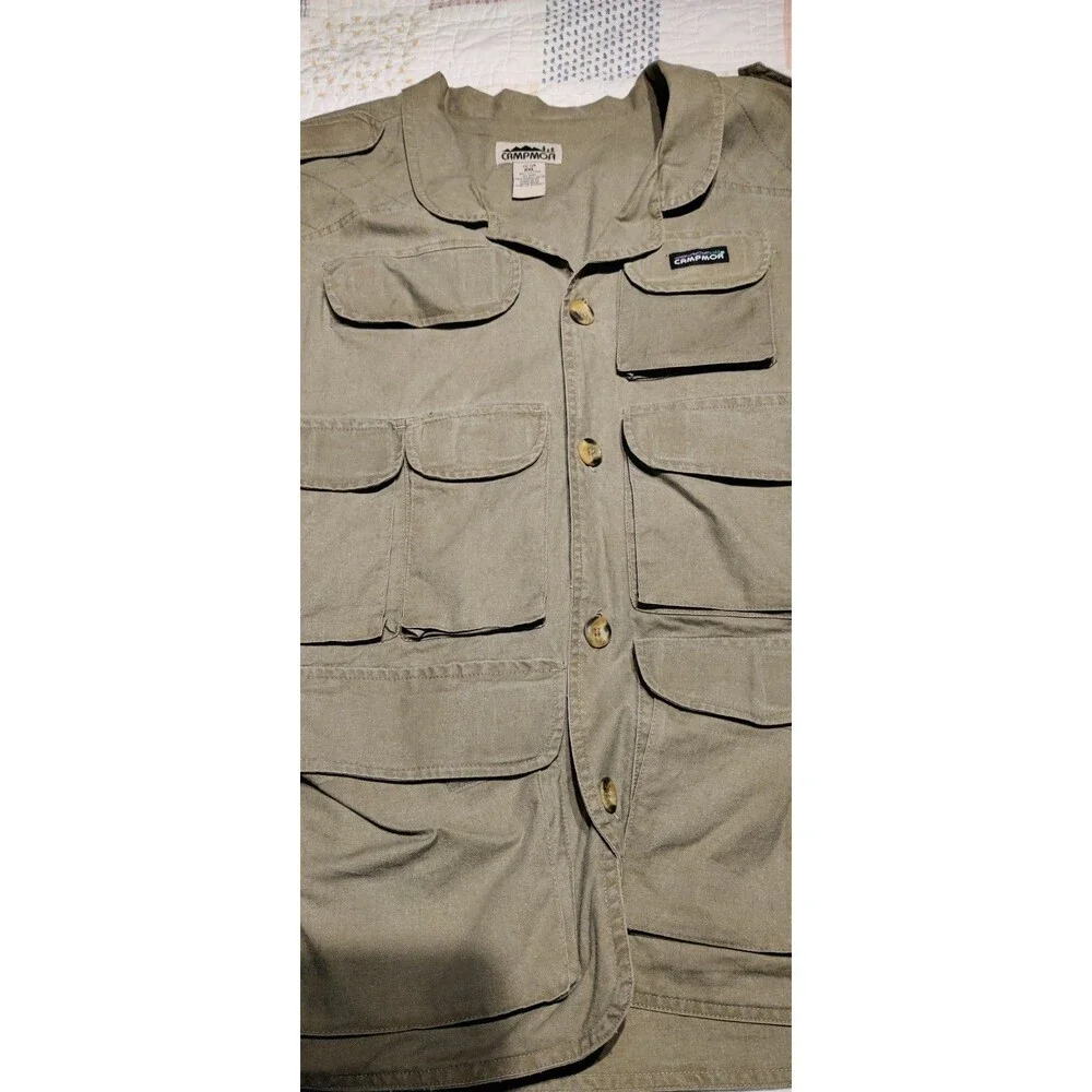 Campmor Green Pocket Fishing or Outdoors Vest Size XXL Lots of Pockets